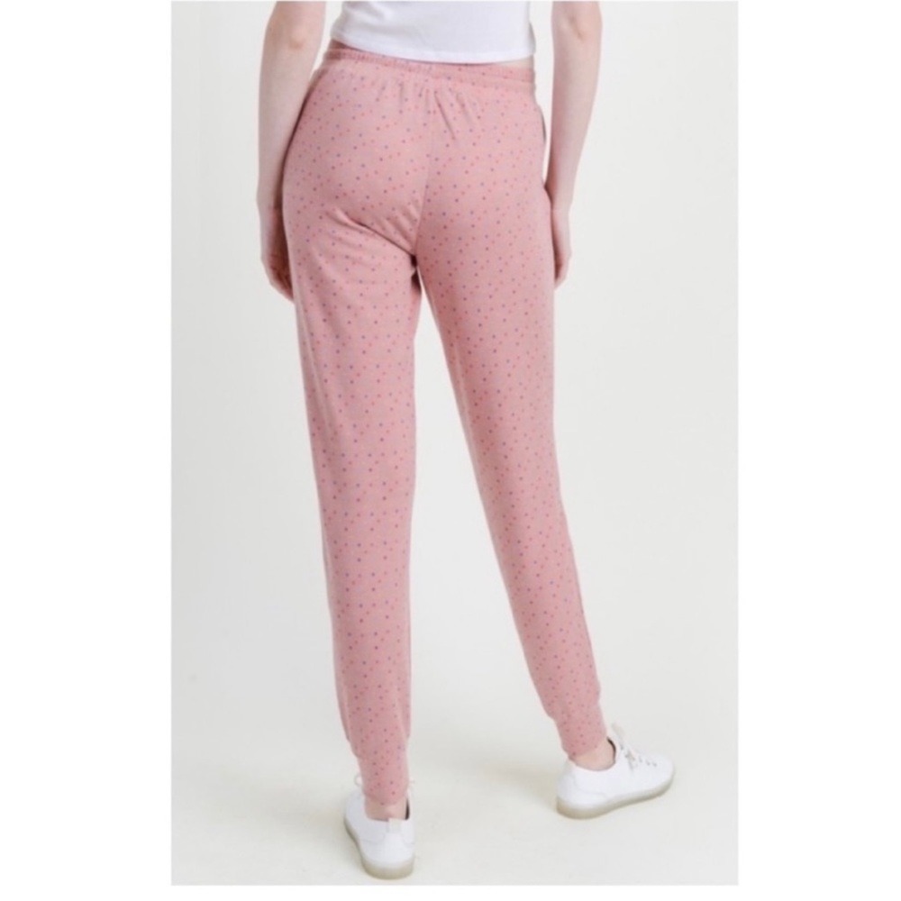 NWT First Love Pink Polka Dot Lounge Pants Size Medium - Picture 4 of 11